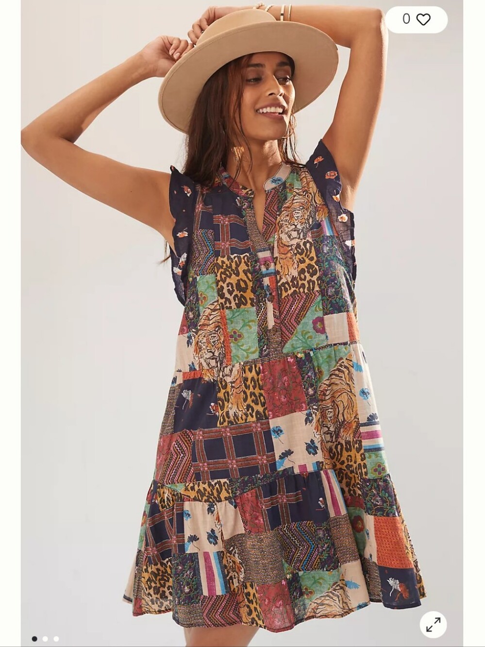Anthropologie Pilcro Patchwork Henley Mini Dress M